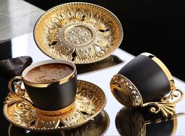 Foto van Huis inrichting turkish golden coffee cups and saucers serving set ceramic mugs best for home decor 