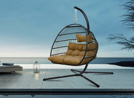 Foto van Meubels rattan hammock chair for bedroom patio four corners single hanging egg swing outdoor furnitu
