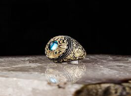 Foto van Sieraden mens ring 925 sterling blue topaz stone silver gemstone men rings male jewelry for women s 