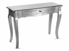 Foto van Meubels hall table with drawers silver cagliari wood mdf fir 30 x 80 cm