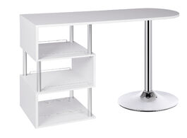 Foto van Meubels 1pc kitchen bar table bistro breakfast dining coffee with 3 tier storage shelves for beverag