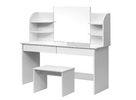 Foto van Meubels 1set dressing table with a large mirror makeup vanity bedroom dresser set stool home furnitu