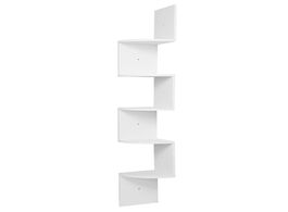 Foto van Huis inrichting 1pc white black 5 tiers zigzag style decorative wall shelf corner cd dvd for home or