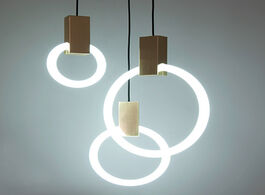 Foto van Lampen verlichting modern duplex round ring pendant lights glass lamps simple stairs hollow bedroom 