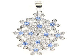 Foto van Sieraden 40x28mm anniversary flowers silver pendant for women created violet tanzanite zircon dating