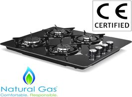 Foto van Huishoudelijke apparaten black glass new design natural gas built in 4 burner kitchen cooktop stoves