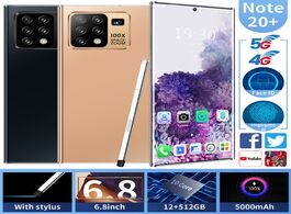 Foto van Telefoon accessoires note 20 universal 5g let cellphones 6.8 inch 8gb 512gb android10 smartphones hd
