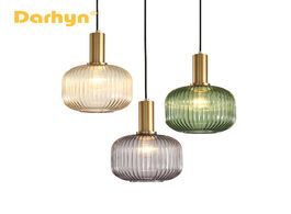 Foto van Lampen verlichting cetant simple nordic e27 single head led chandelier 3 color glass crystal lamp ca