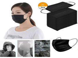 Foto van Beveiliging en bescherming 20pcs disposable black cotton adult mouth face masks non woven mask 3 fil