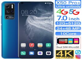 Foto van Telefoon accessoires hot x50 pro 7 inch big screen smartphones 10 core mt6889 5g let cellphones 12gb