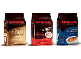 Foto van Food lot de caf en grains kimbo 3 paquets 500g or 100 arabica expressed neapolitan intense aroma
