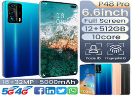 Foto van Telefoon accessoires global version p48 pro android smartphones 6.6 big screen 5g cellphones 12gb 51