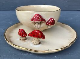 Foto van Huis inrichting mushroom figured cup and saucer espresso turkish coffee creative mugs ceramic new re