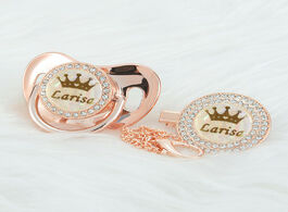 Foto van Baby peuter benodigdheden miyocar personalized rose red crown name bling pacifier and clip bpa free 