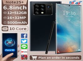 Foto van Telefoon accessoires note 25 6.8inch full display 10 core 12gb 512gb android smartphones 2k five cam