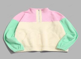 Foto van: Heren hoodies sweatshirts colorblock quarter zip fluffy sweatshirt