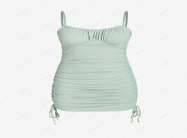 Foto van: Grote maten plus size jurken spaghetti strap ribbed cinched ruched slinky dress