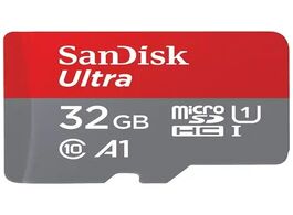 Foto van Sandisk microsdhc ultra android 32gb 120mb s class 10 a1 2pak micro sd kaart grijs