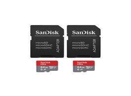 Foto van Sandisk microsdxc ultra 64gb 140mb s c10 sda uhs i 2 pack micro sd kaart