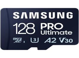 Foto van Samsung pro ultimate 128 gb 2023 microsdxc sd adapter micro kaart