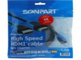 Foto van Scanpart premium high speed hdmi kabel met ethernet 1.5m 4k60hz 18gbps 