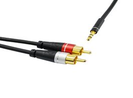 Foto van Oehlbach sl audio cable 3.5 2xrca 2 0 m mini jack kabel zwart