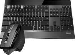 Foto van Rapoo 9900m multi mode wireless ultra slim combo set toetsenbord zwart 