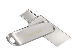 Foto van Sandisk dual drive ultra 3.1 luxe 256gb usb c sticks zilver