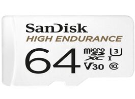 Foto van Sandisk microsdhc high endurance 64gb incl sd adapter micro kaart wit 