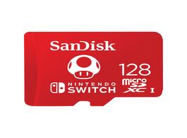 Foto van Sandisk microsdxc extreme gaming 128gb 100mb 90mb nintendo licensed micro sd kaart rood