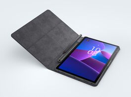Foto van Lenovo book case voor tab m10 plus 3rd gen tablethoesje grijs