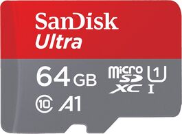Foto van Sandisk microsdxc ultra 64gb 140mb s micro sd kaart grijs 