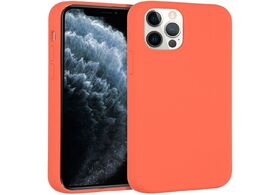 Foto van Accezz liquid silicone voor apple iphone 12 pro telefoonhoesje oranje