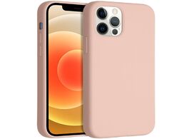 Foto van Accezz liquid silicone voor apple iphone 12 pro telefoonhoesje roze