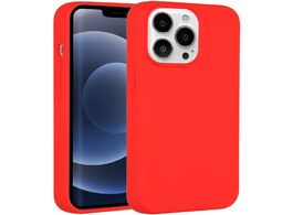 Foto van Accezz liquid silicone voor apple iphone 13 pro telefoonhoesje rood 