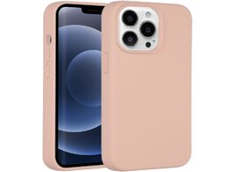 Foto van Accezz liquid silicone voor apple iphone 13 pro telefoonhoesje roze 