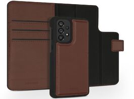 Foto van Accezz premium leather 2 in 1 wallet book case voor samsung galaxy a33 telefoonhoesje bruin 