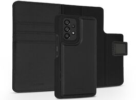 Foto van Accezz premium leather 2 in 1 wallet book case voor samsung galaxy a53 telefoonhoesje zwart 