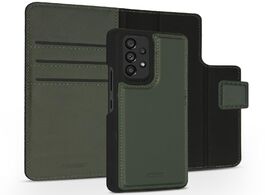 Foto van Accezz premium leather 2 in 1 wallet book case voor samsung galaxy a53 telefoonhoesje groen 
