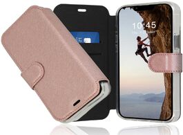 Foto van Accezz xtreme wallet voor apple iphone 14 max telefoonhoesje roze 