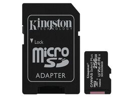 Foto van Kingston canvas select plus microsdxc 256gb micro sd kaart zwart 