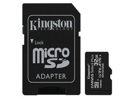 Foto van Kingston canvas select plus microsdxc 32gb micro sd kaart zwart 