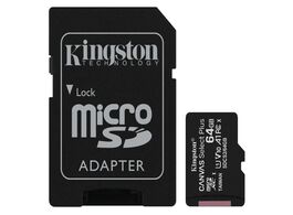 Foto van Kingston canvas select plus microsdxc 64gb micro sd kaart zwart 