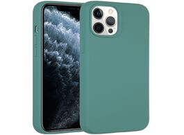Foto van Accezz liquid silicone backcover iphone 12 pro max telefoonhoesje groen 