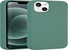 Foto van Accezz liquid silicone backcover iphone 13 mini telefoonhoesje groen 
