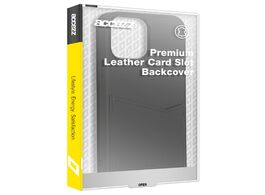 Foto van Accezz premium leather card slot backcover iphone 13 pro max telefoonhoesje zwart 