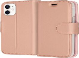 Foto van Accezz wallet softcase bookcase iphone 12 mini telefoonhoesje roze 