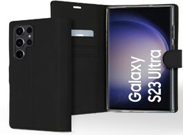 Foto van Accezz wallet softcase bookcase samsung galaxy s23 ultra telefoonhoesje zwart 