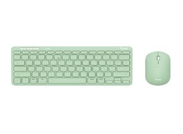 Foto van Trust lyra multi device wireless keyboard mouse toetsenbord groen