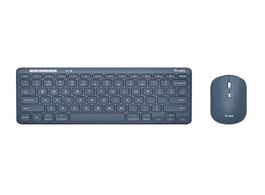 Foto van Trust lyra multi device wireless keyboard mouse toetsenbord blauw